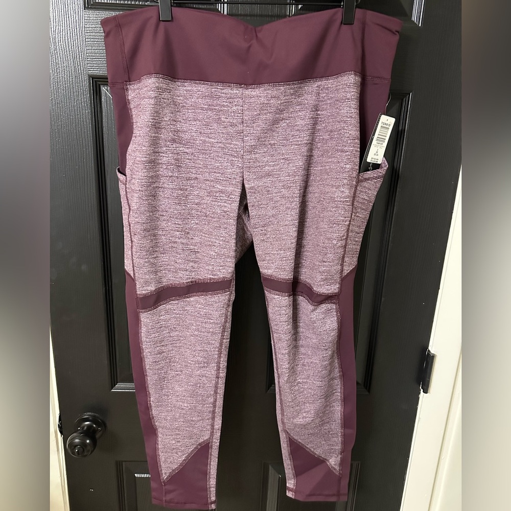 Torrid Burgandy Spacedye Active Leggings